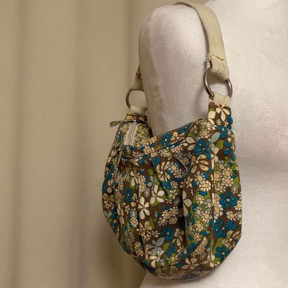 Levi’s Vintage Floral Blue and Brown Shoulder Purse - Picture 3 of 8
